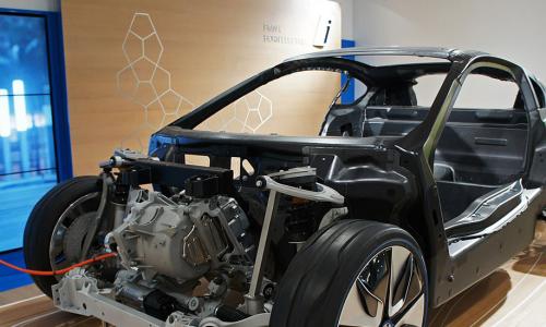 The frame of an electric vehicle.