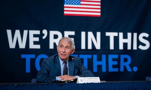 Dr. Fauci at a press conference