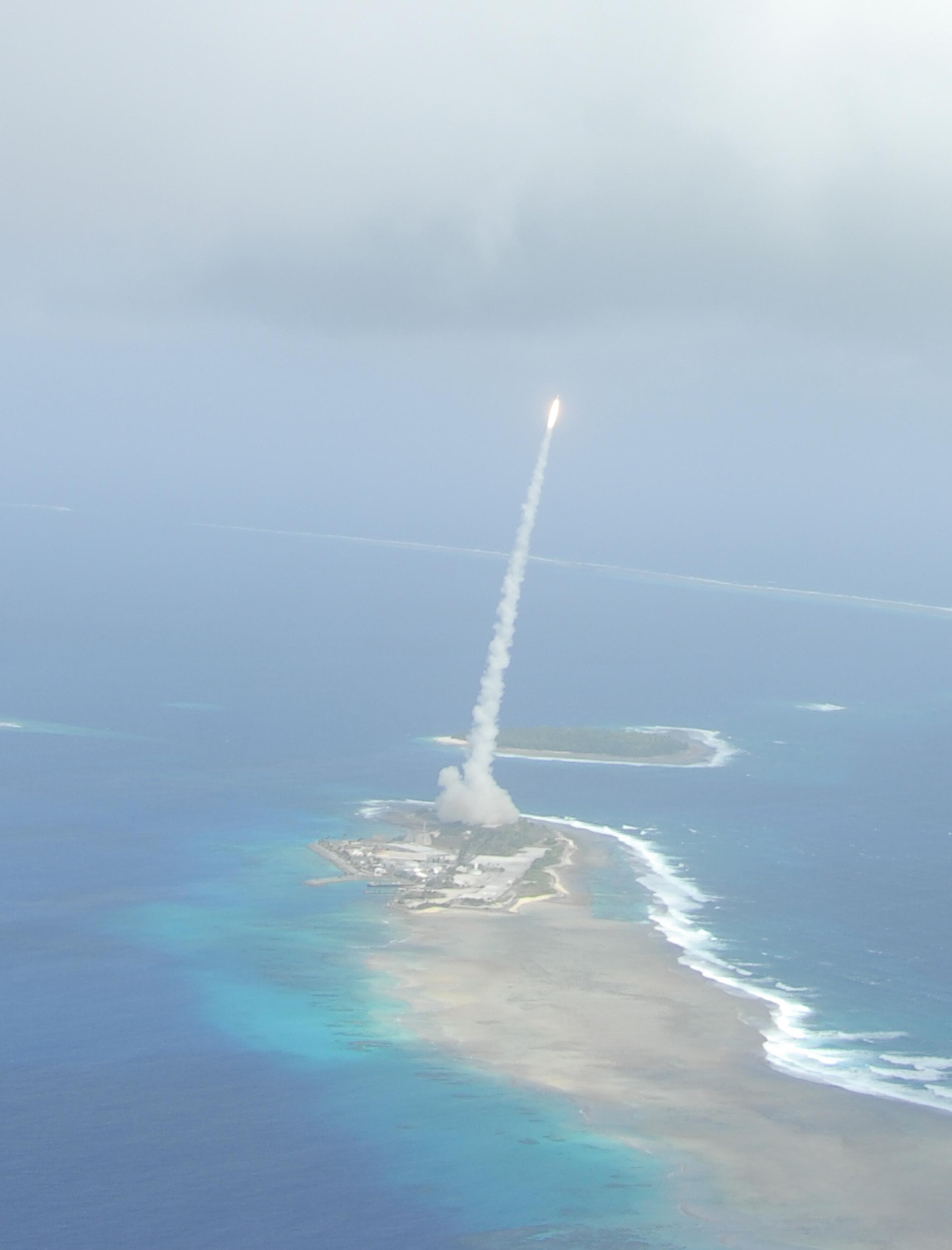 A missile being launched.